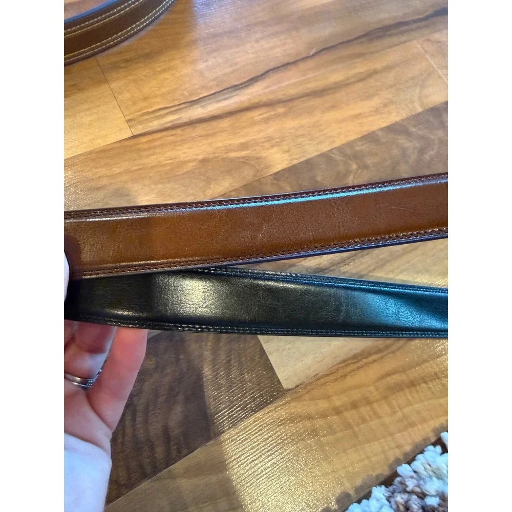 Perry Ellis Portfolio Reversible Belt Men 42 Black Brown New Swivel Buckle offic